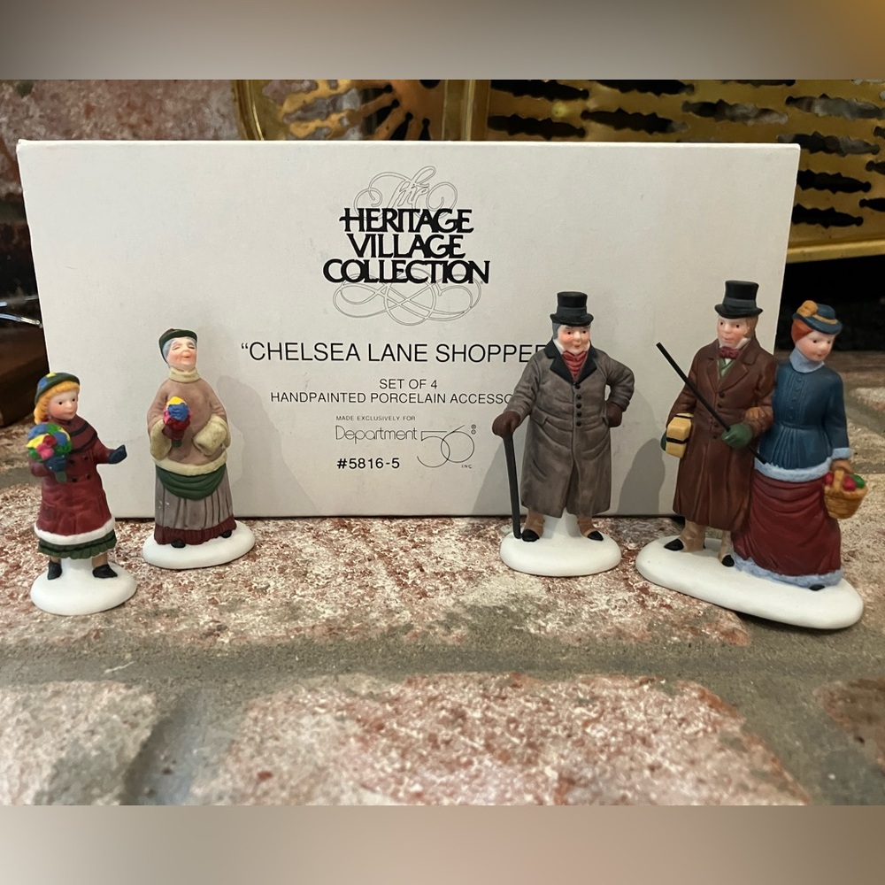 Vintage heritage village collection Chelsea lane shoppers porcelain figurines